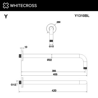 Кронштейн душевой настенный WHITECROSS Y1310GM оружейная сталь